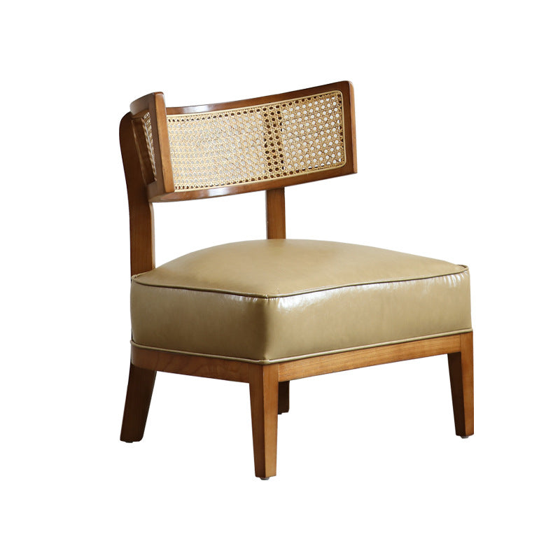 Solid Wood Rattan Lounge Chair