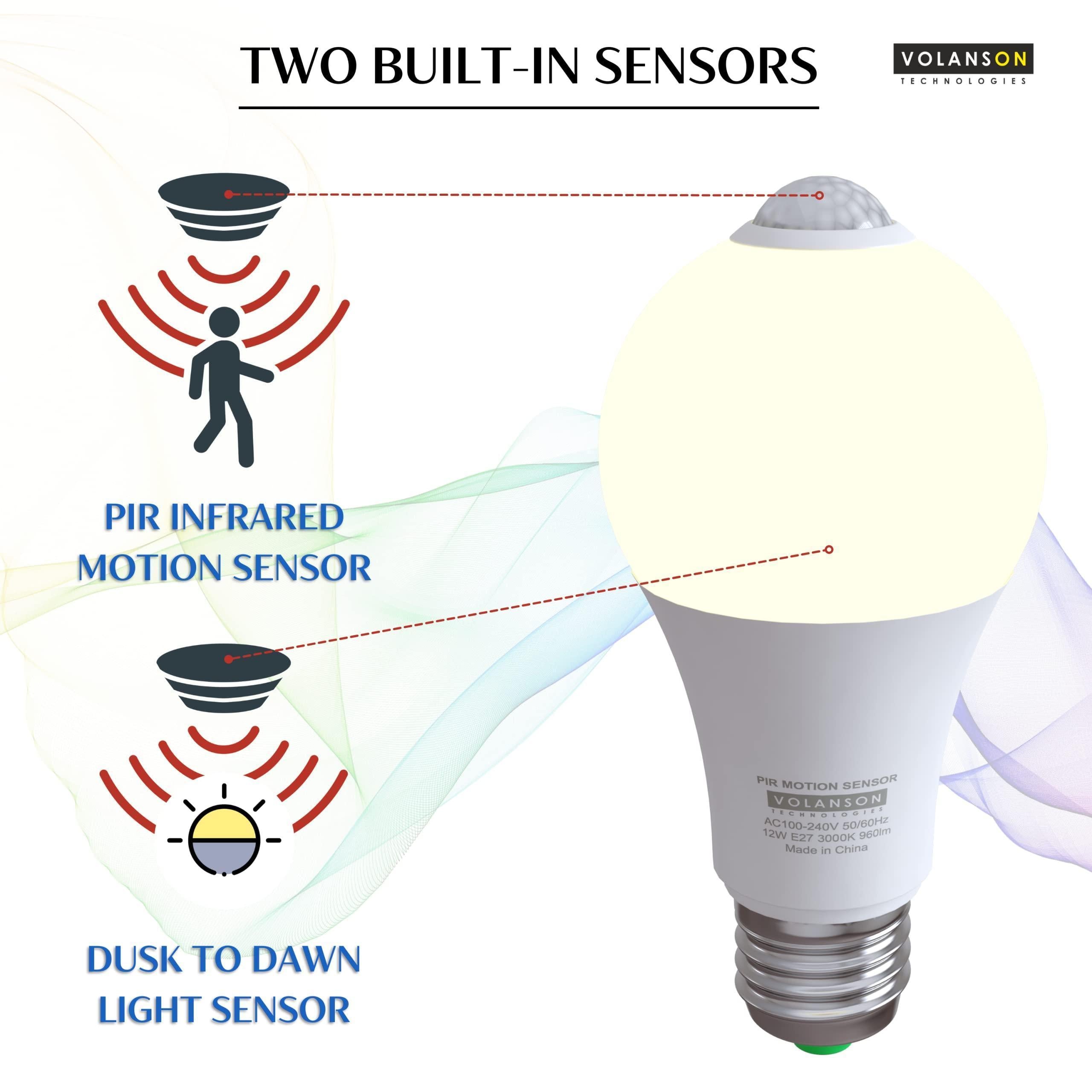 Motion Sensor Light Bulb with Dusk to Dawn Sensor