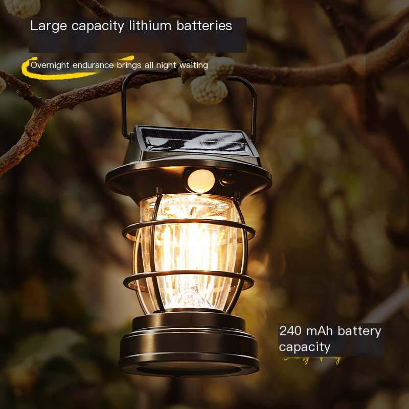 Outdoor Solar Powered Camping Lantern Waterproof and Vintage