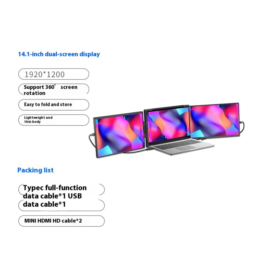 14.1-Inch Portable Dual-Screen Monitor