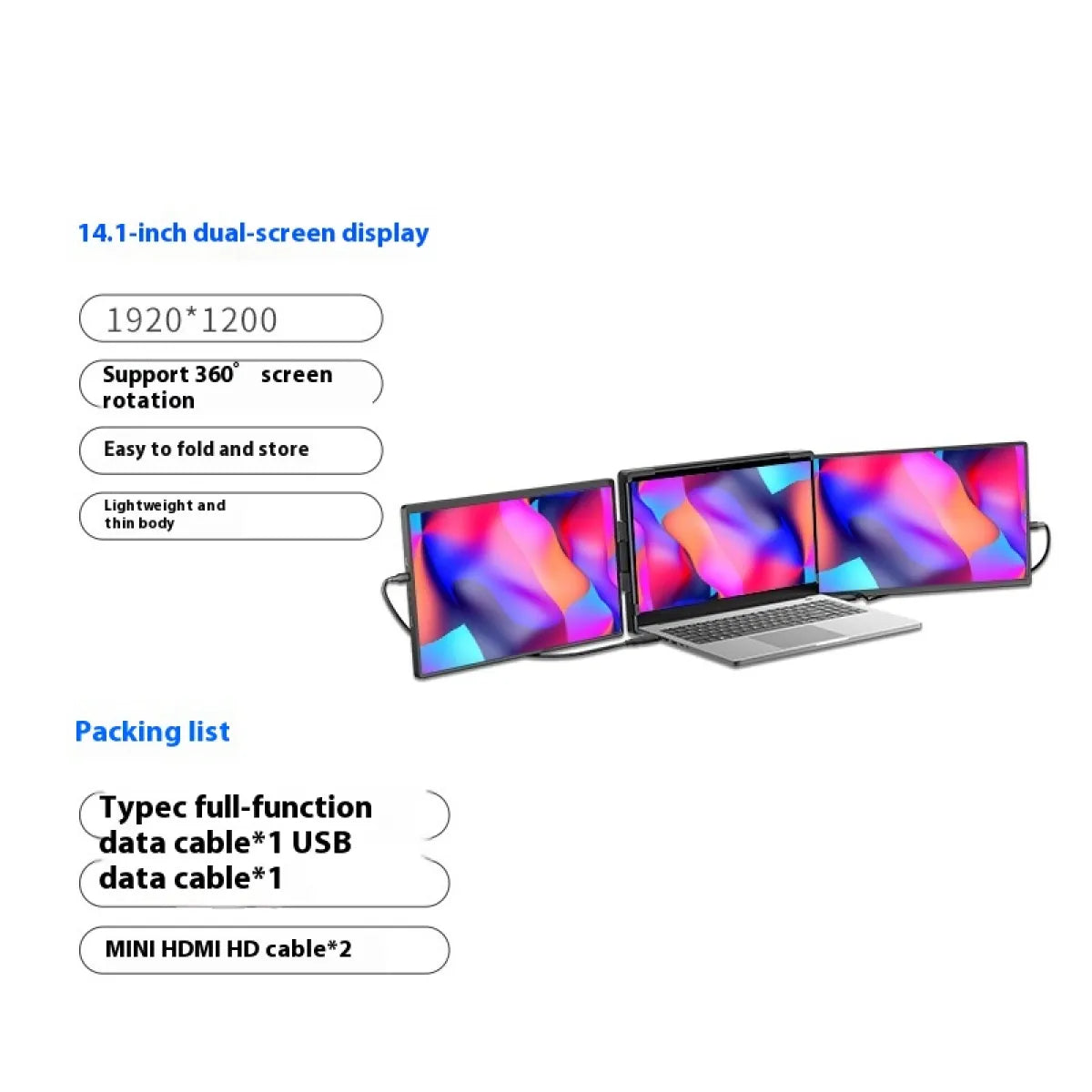 14.1-Inch Portable Dual-Screen Monitor