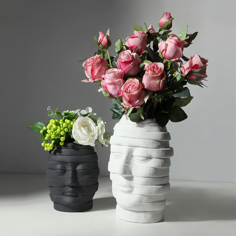 Minimalist Ceramic Face Vase