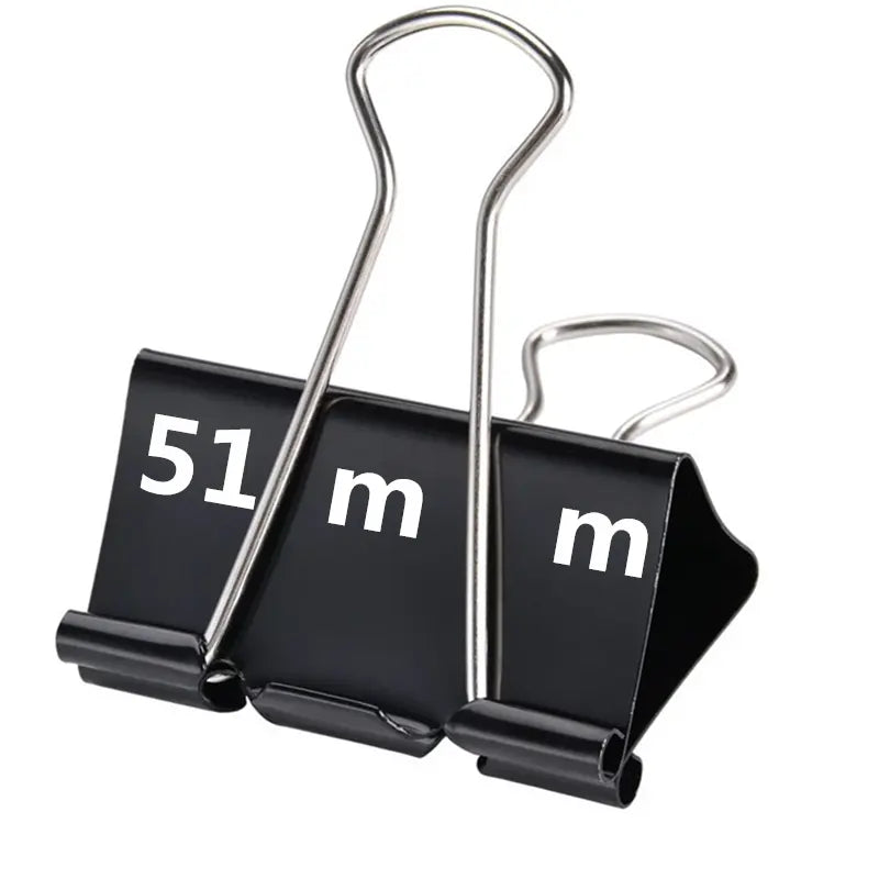 Large 2" (51mm) Black Binder Clip (12/Pack)
