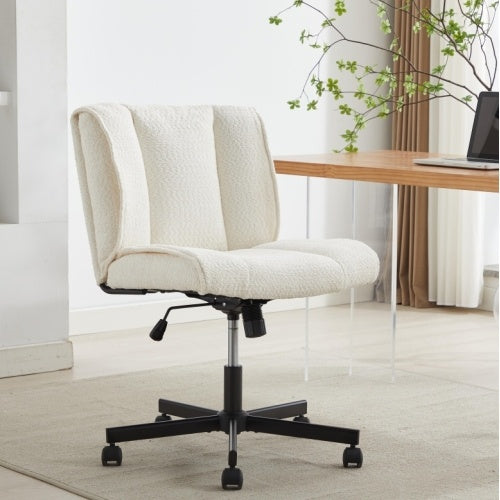 Armless Swivel Task Chair, Wide Seat
