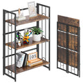 3-Tier Folding Bookshelf, No Assembly Required