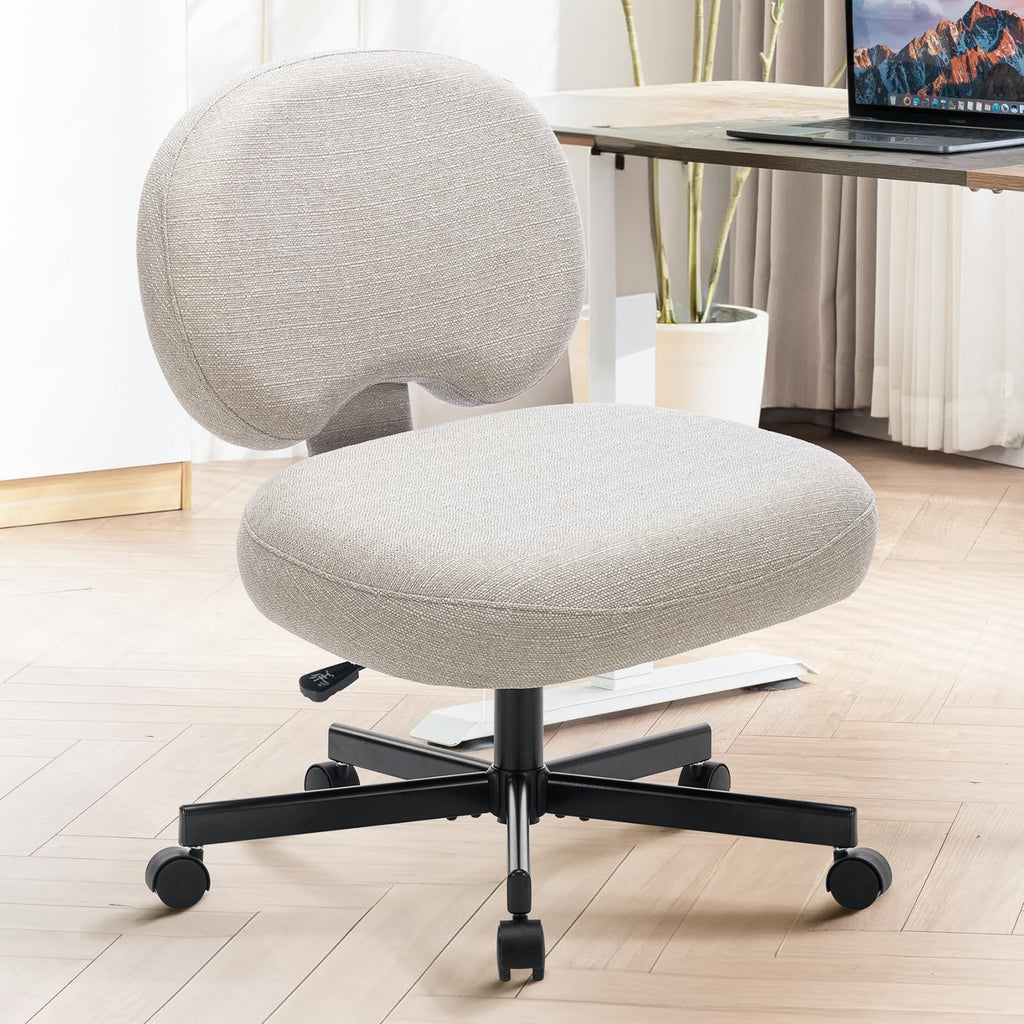 Criss-Cross Swivel Task Chair, Armless, Grey