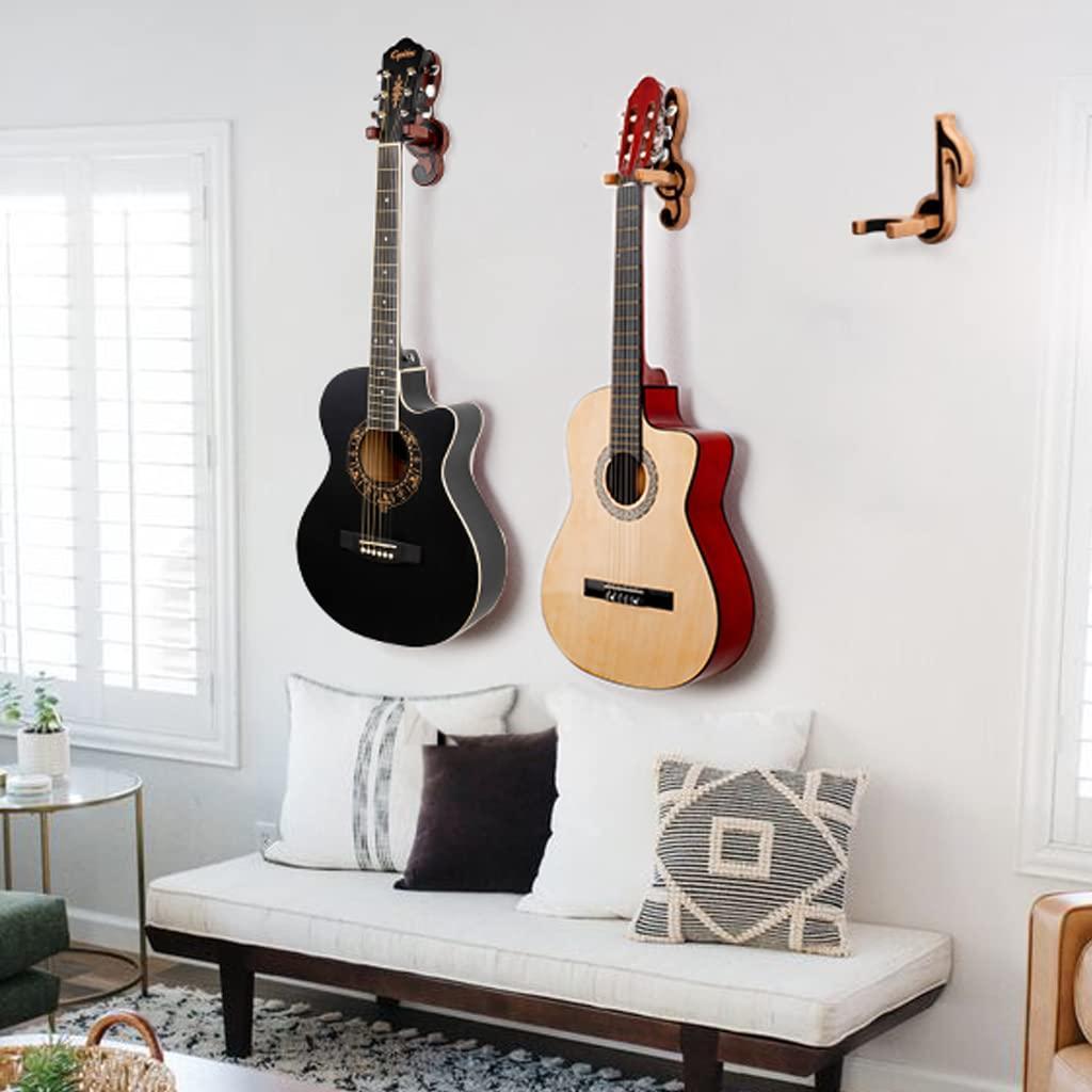 Guitar Holder Wall Mount Ash Wood Wooden Single Guitar Hanger Hook Stand Rack