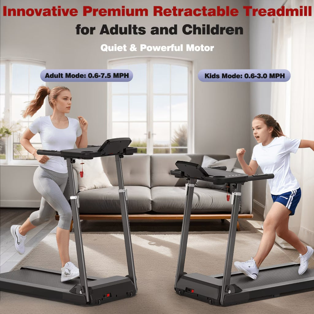 Treadmill with Tabletop Workstation, Adjustable Height