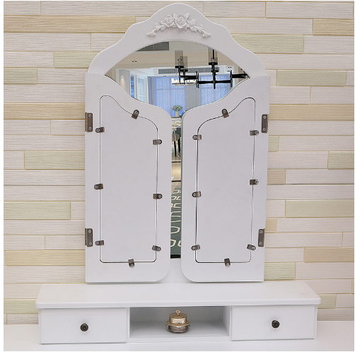 Vanity Table with Stool and Triple Mirror