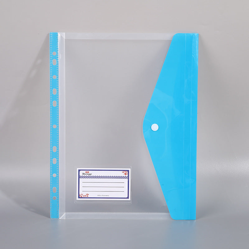 Transparent A4 File Storage Bag with Business Card Holder