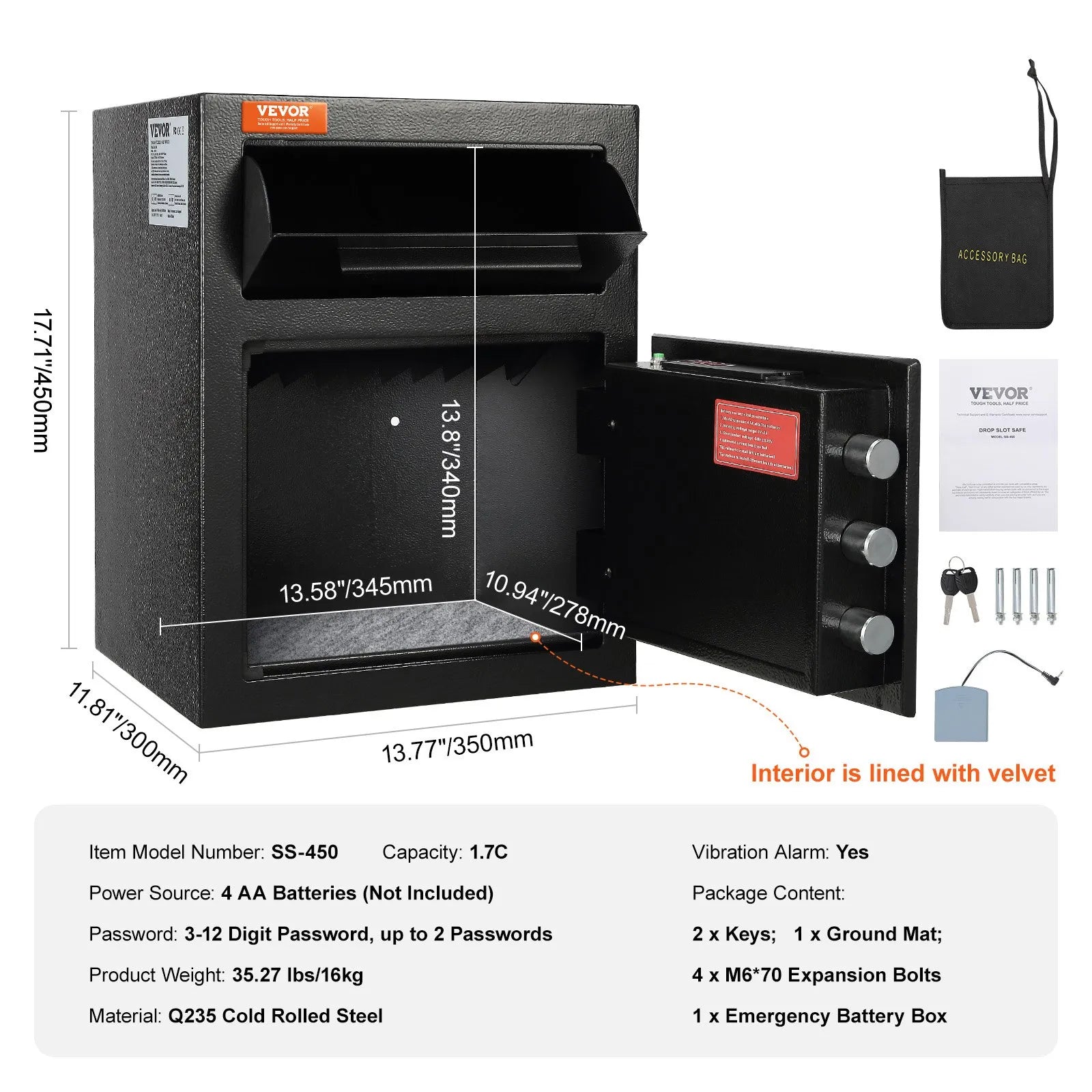 Depository Safe with Drop Slot