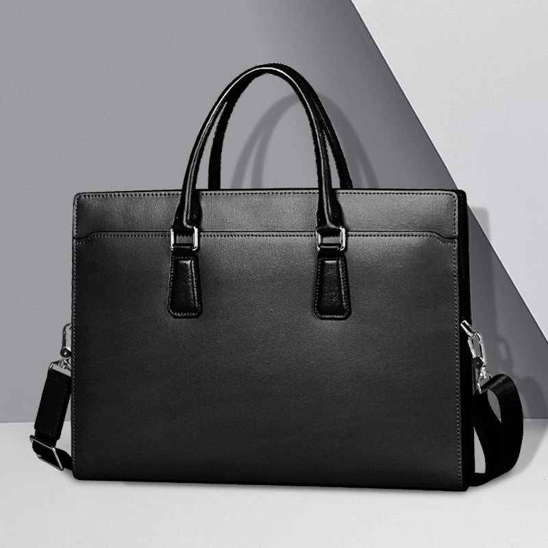 Leather Anti-Theft Briefcase with Combination Lock