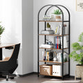 5-Tier Arched Bookshelf, Wood & Metal
