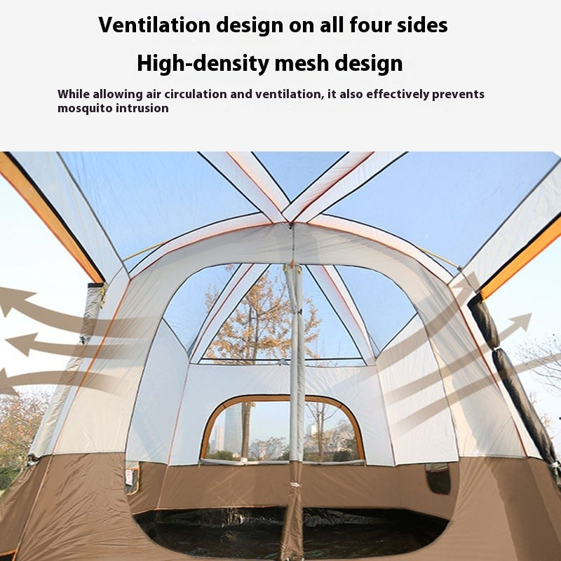 Outdoor Camping Pavilion Tent with 2 Bedrooms