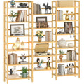 6-Tier Triple-Wide Bamboo Bookshelf