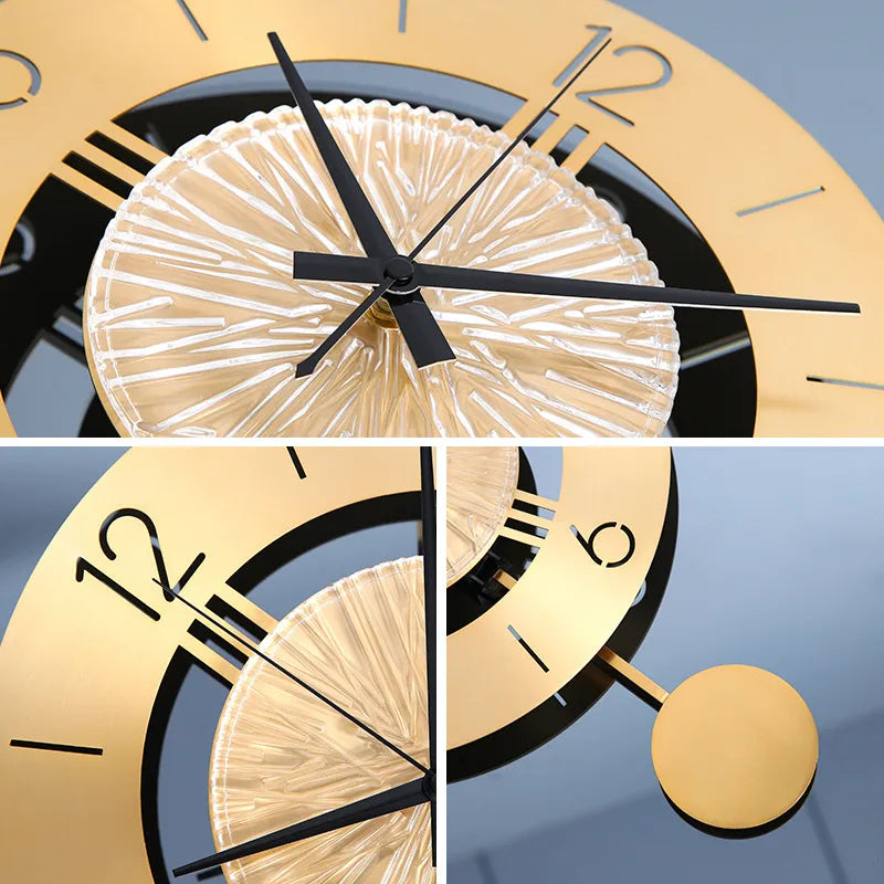 Metal Wall Clock with Pendulum