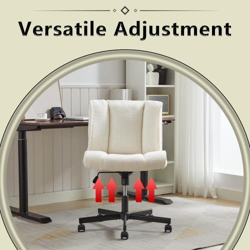 Armless Swivel Task Chair, Wide Seat
