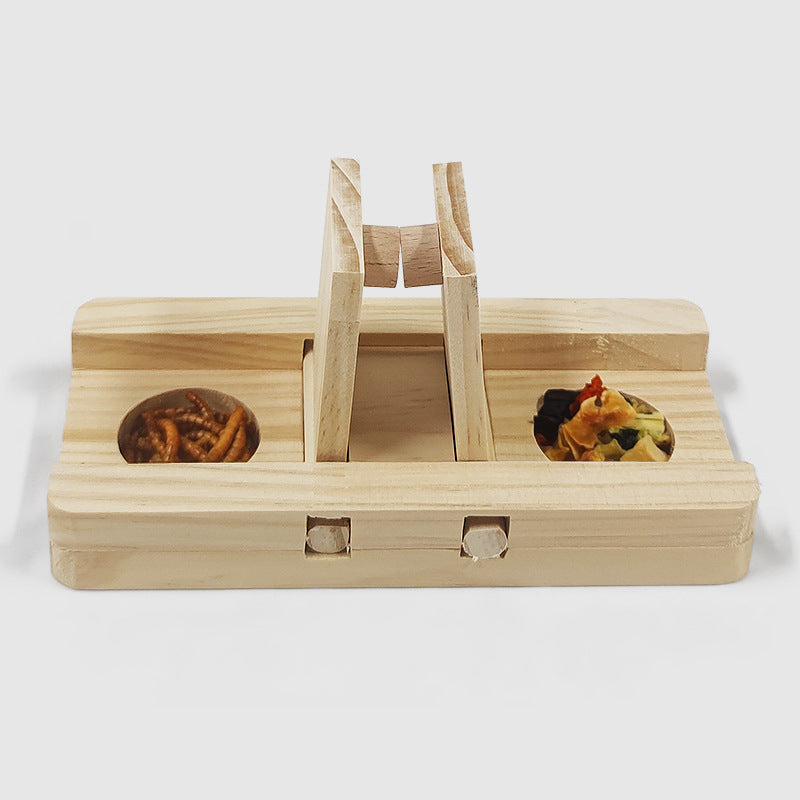Wooden Foraging Puzzle Toy for Small Animals
