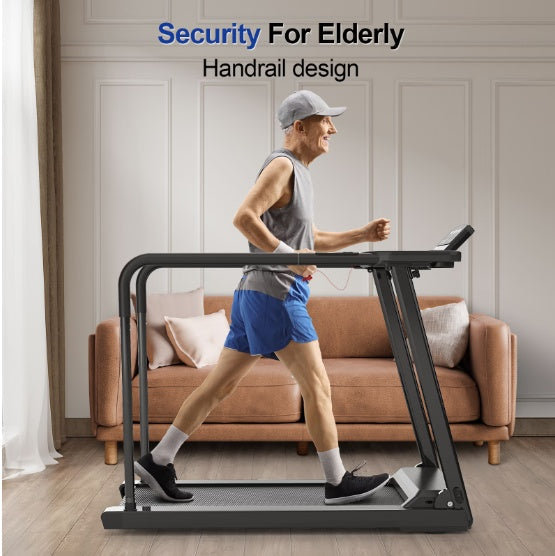 Walking Pad Treadmill with Long Handrails