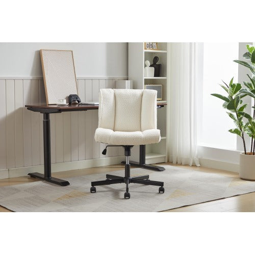 Armless Swivel Task Chair, Wide Seat