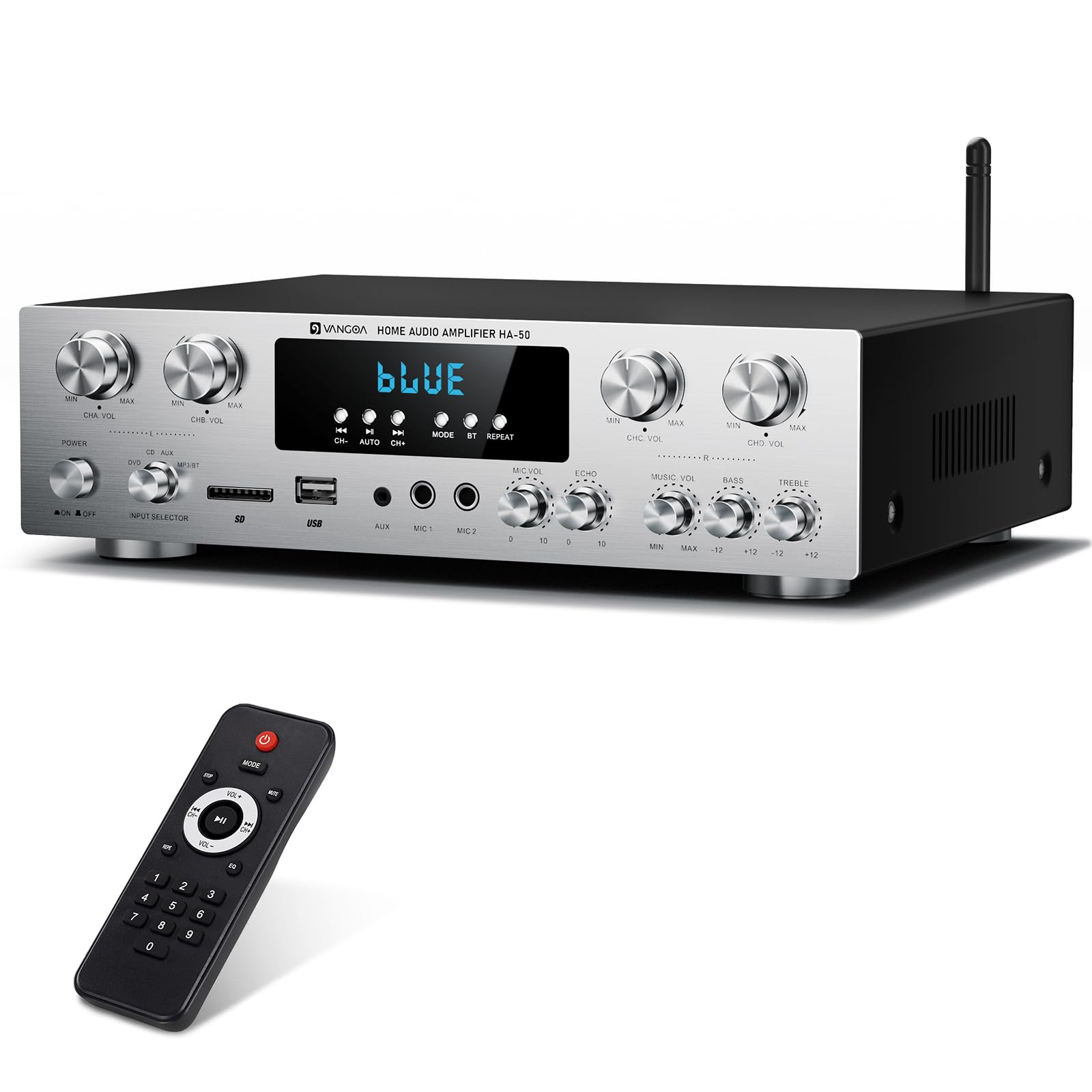 Vangoa 4-Channel 440W Wireless Stereo Amplifier