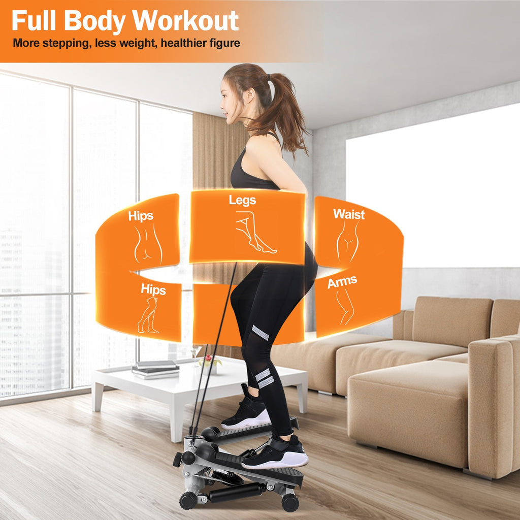 Mini Fitness Stepper with Resistance Bands