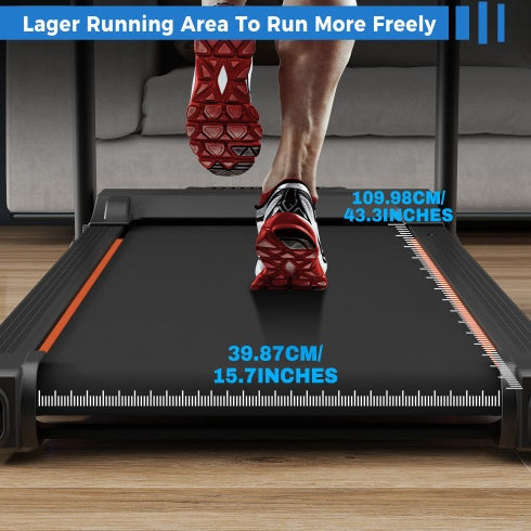 Folding Treadmill with Speakers & Incline, 2.5HP