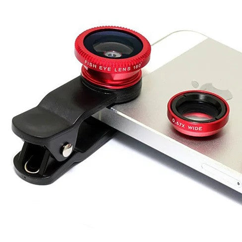 3-in-1 Universal Clip on Smartphone Camera Lens 6 Colors