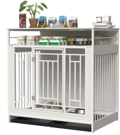Wooden Dog Kennel Furniture with Storage Drawers