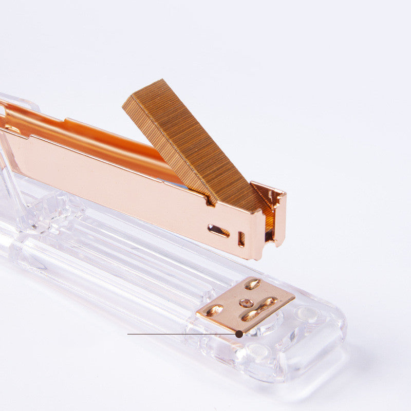Rose Gold Manual Stapler with 100 Staples for Office