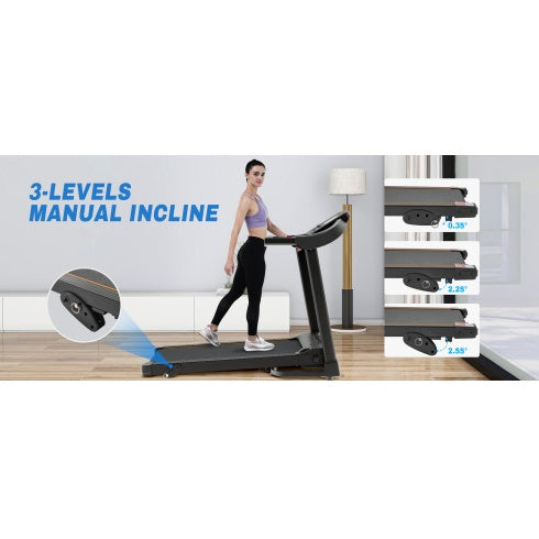 Folding Treadmill with Speakers & Incline, 2.5HP