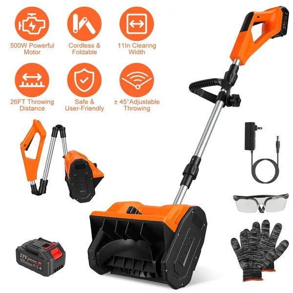 Cordless 500W Foldable Snow Shovel