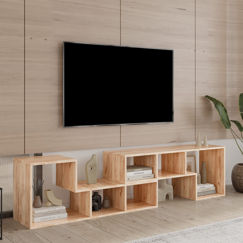 L-Shaped Cube Bookshelf with 6 Storage Compartments