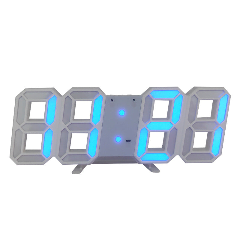 3D LED Digital Wall Clock with Temperature Display