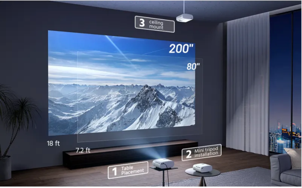 Portable Projector with Tripod Stand
