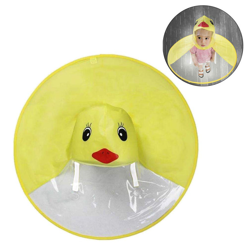 Cute Cartoon Duck Rain Cover for Kids with Poncho