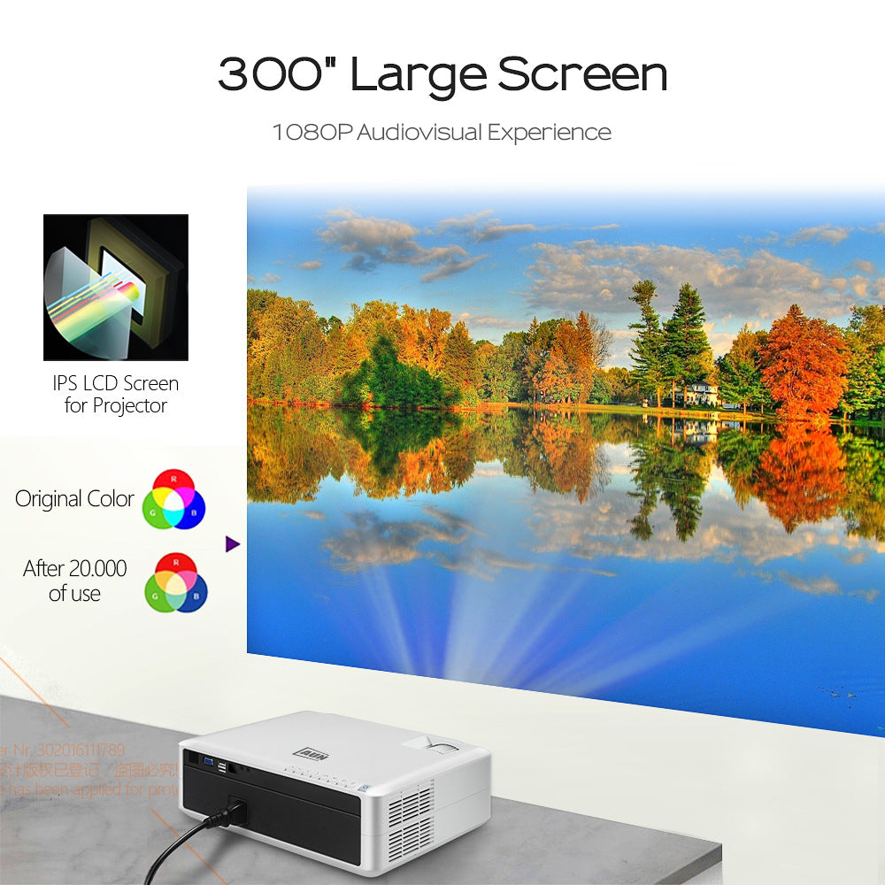AUN Smart Digital Projector, 1080P/4K Support