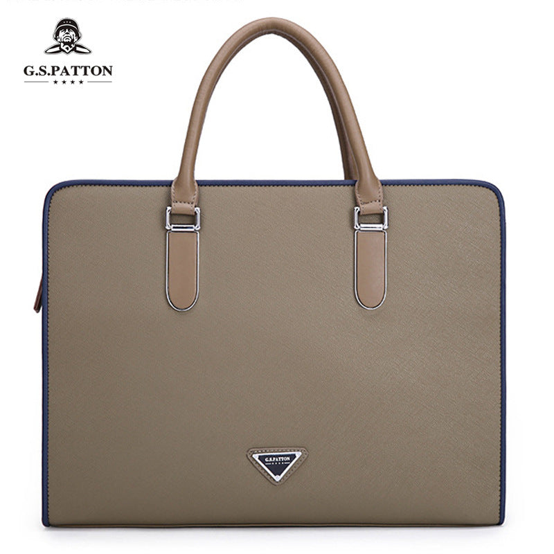 Leather Briefcase Crossbody Bag
