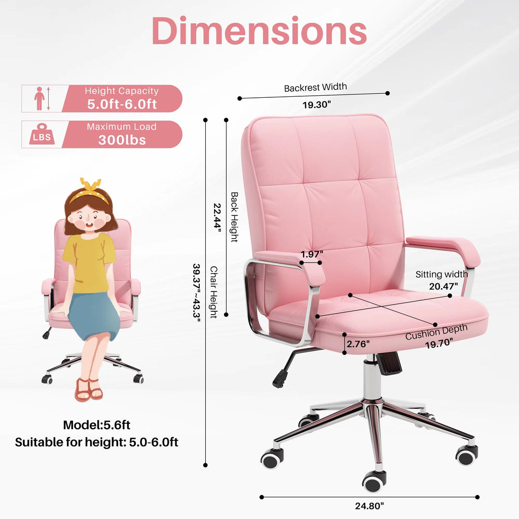 Leather Swivel Lift Office Chair, Executive