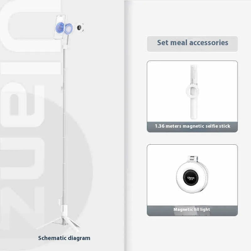 Selfie Stick Bluetooth with Magnetic Mobile Phone Mount