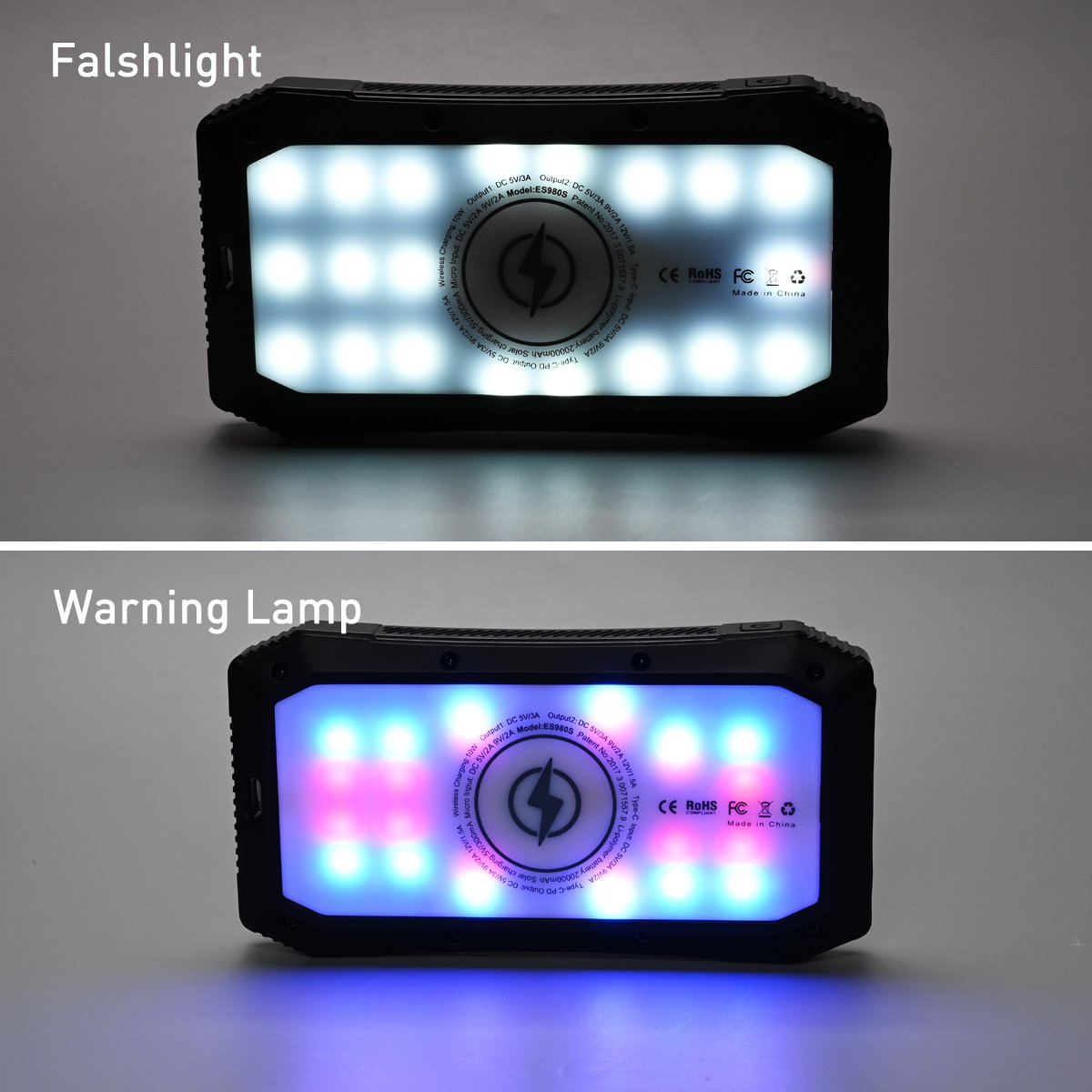 Sun Chaser Mini Solar Wireless Charger with LED Flood Light