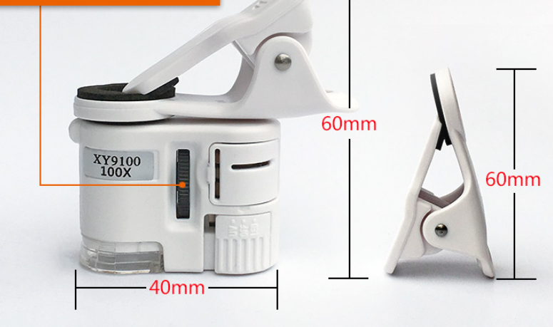 Digital Microscope Portable Mini Phone Clip HD Lens