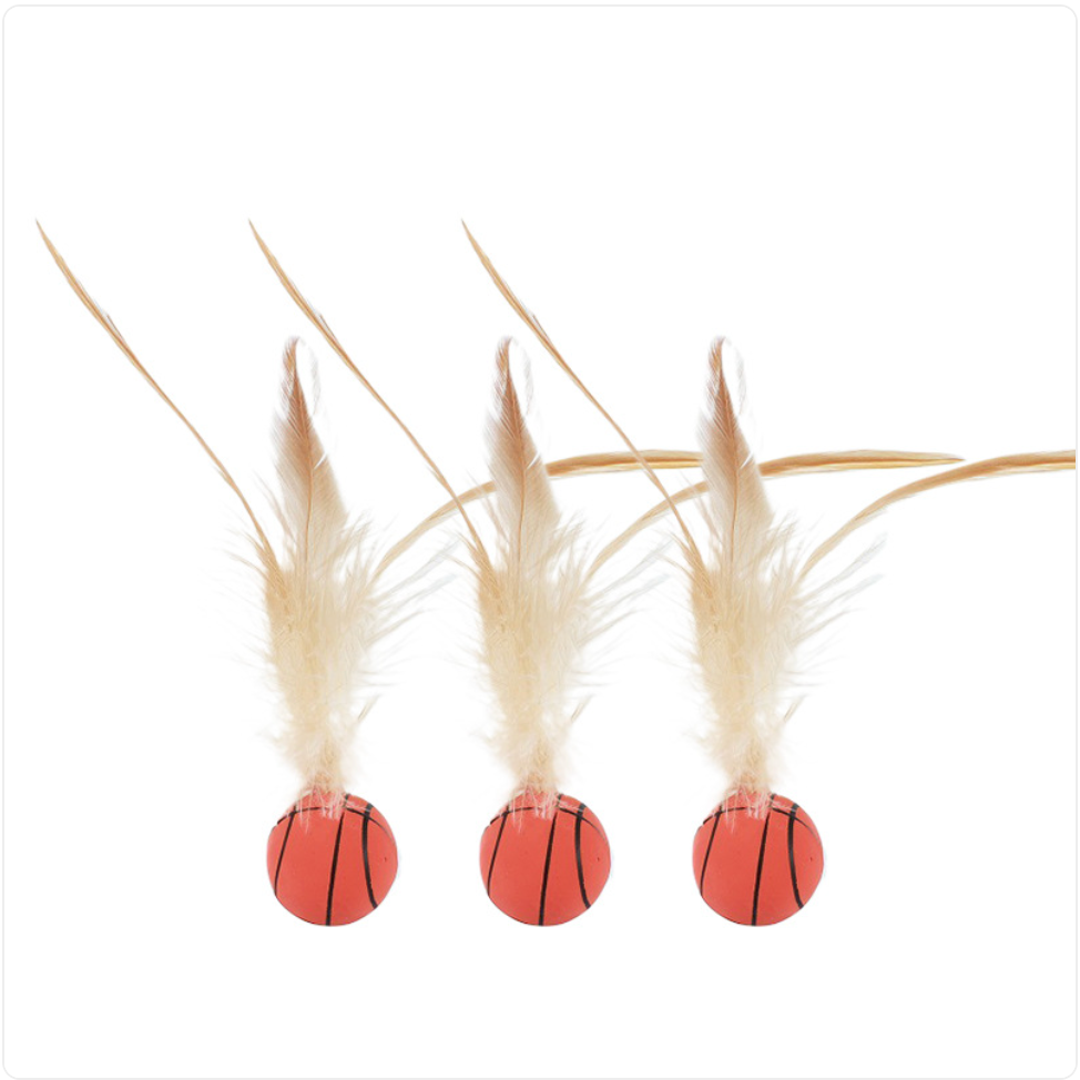 Elastic Chicken Feather Ball Cat Toy