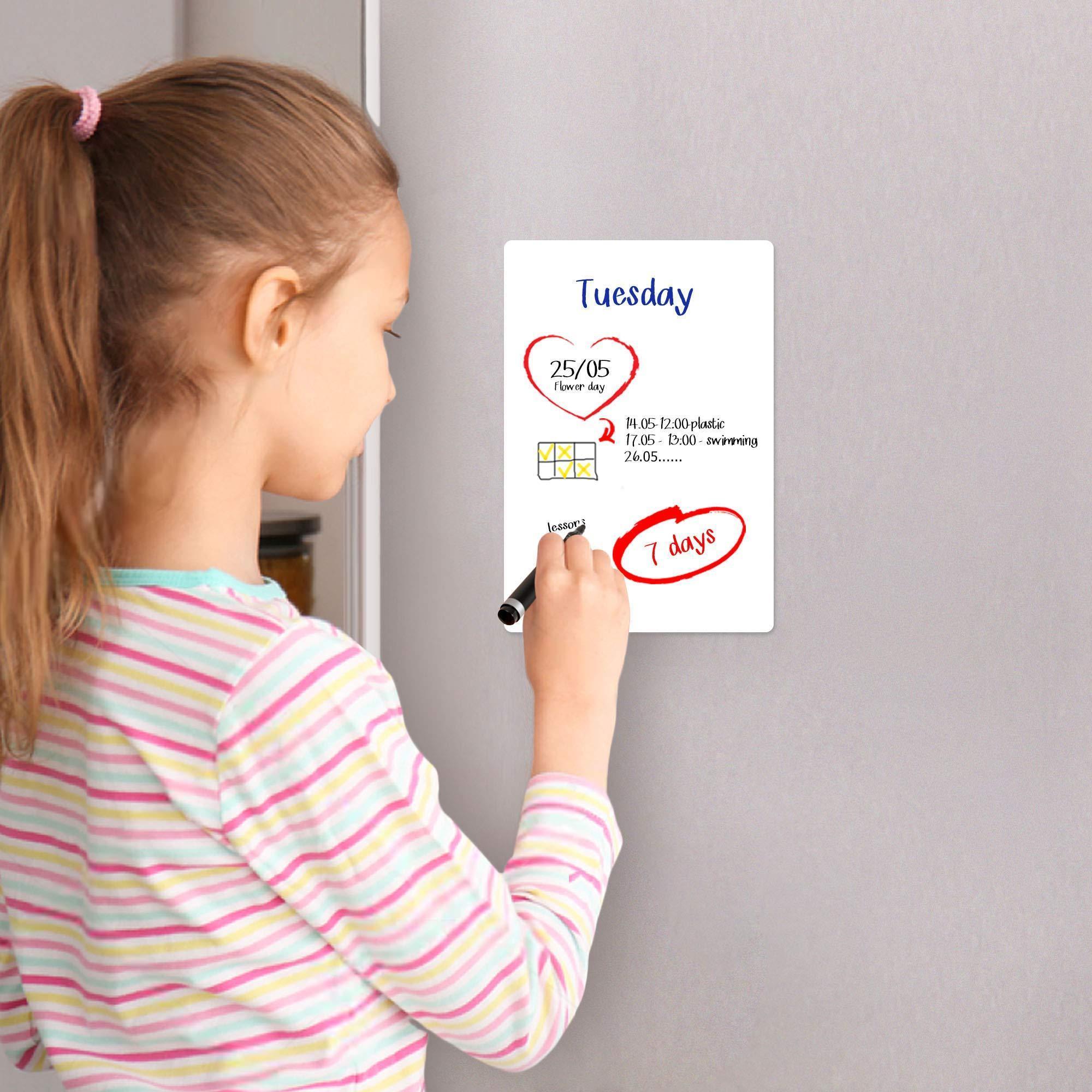 Small Dry Erase White Board Fridge Magnetic Shopping List A5 Size