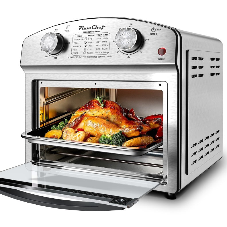 12L Stainless Steel Air Fryer, Dual Knob Control