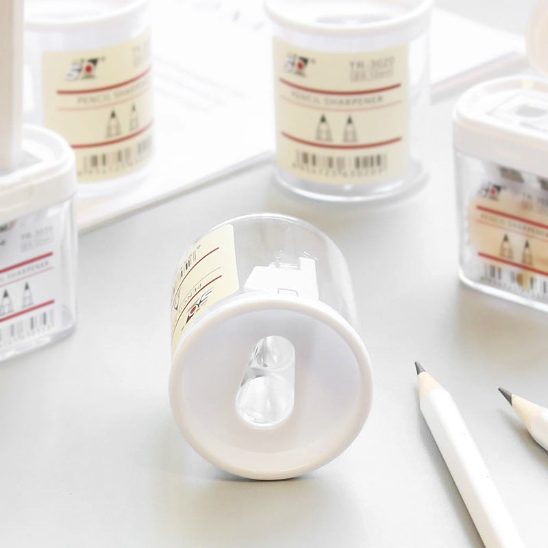 Minimalist Dual-Hole Pencil Sharpener with Lid