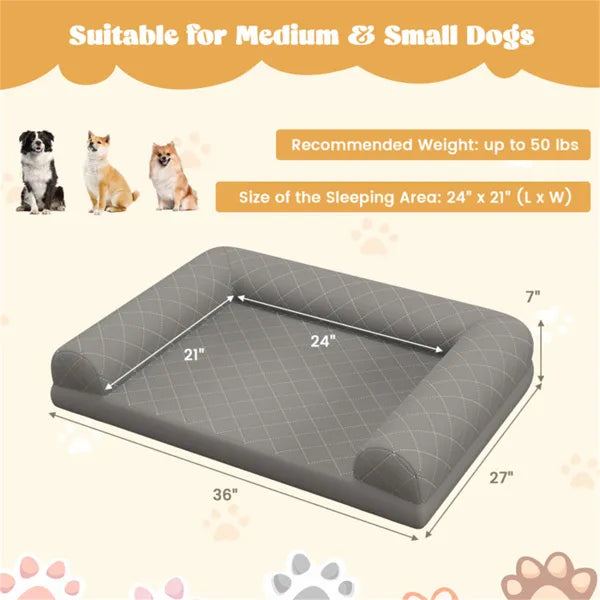 36-Inch Orthopedic Dog Bed with Bolster Sides