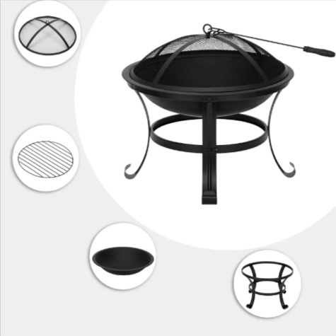 22" Wrought Iron Firewood Brazier