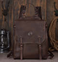 Large Capacity Leather Travel Backpack