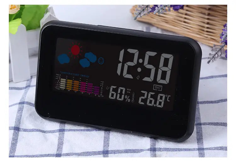 1pc Desktop Electronic Clock with Temperature Display